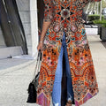 Plus Size Floral Print Shirt, Casual Long Sleeve Button Front Shirt, Women's Plus Size Clothing
