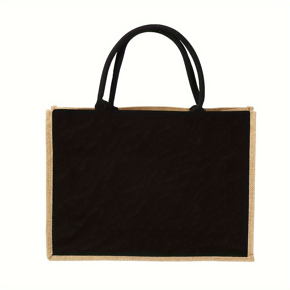 Floral Print Women's Reusable Jute Tote Bags with Golden Letters (K, M, I, N) - Large Capacity Shopping Bags, Durable S for Groceries & Shopping, Shopping Bag|Decorative Tote|Durable Handle, Tote Bag
