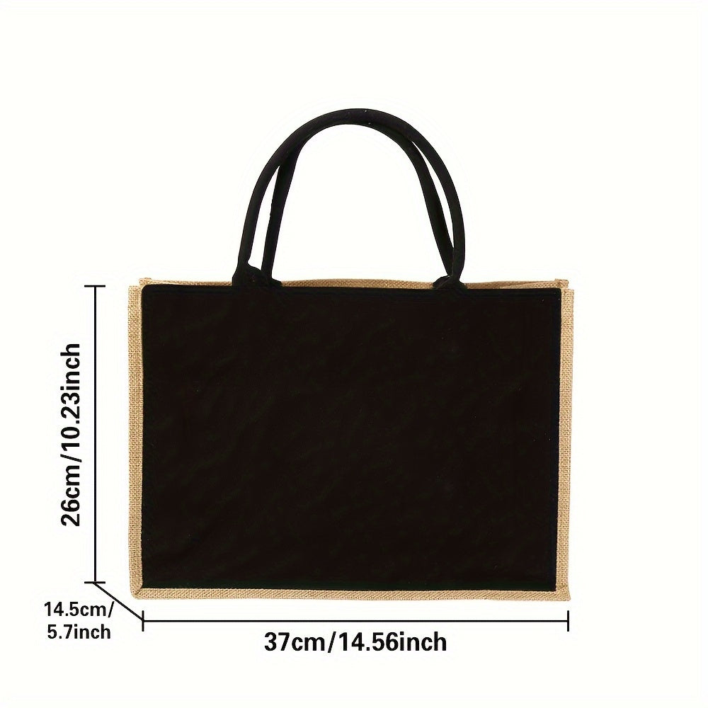 Floral Print Women's Reusable Jute Tote Bags with Golden Letters (K, M, I, N) - Large Capacity Shopping Bags, Durable S for Groceries & Shopping, Shopping Bag|Decorative Tote|Durable Handle, Tote Bag
