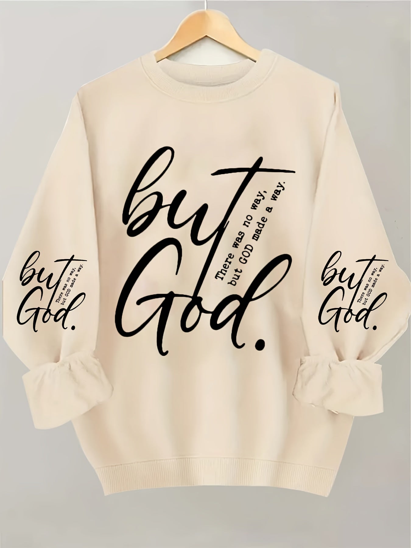 Cozy Plus Size Letter Print Crew Neck Pullover Sweatshirt - Women's Plus Size Clothing for Fall & Winter - Soft, Long Sleeve, Casual, Comfortable, and Stylish