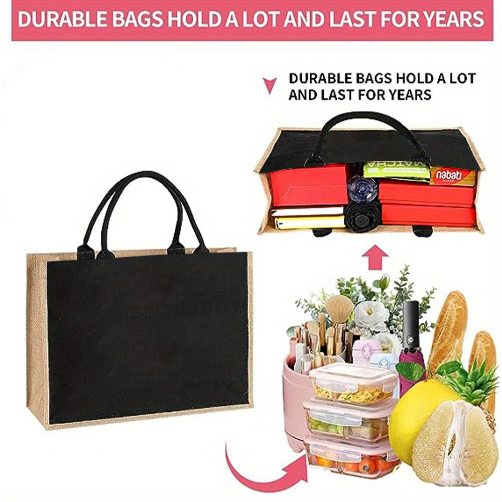Floral Print Women's Reusable Jute Tote Bags with Golden Letters (K, M, I, N) - Large Capacity Shopping Bags, Durable S for Groceries & Shopping, Shopping Bag|Decorative Tote|Durable Handle, Tote Bag