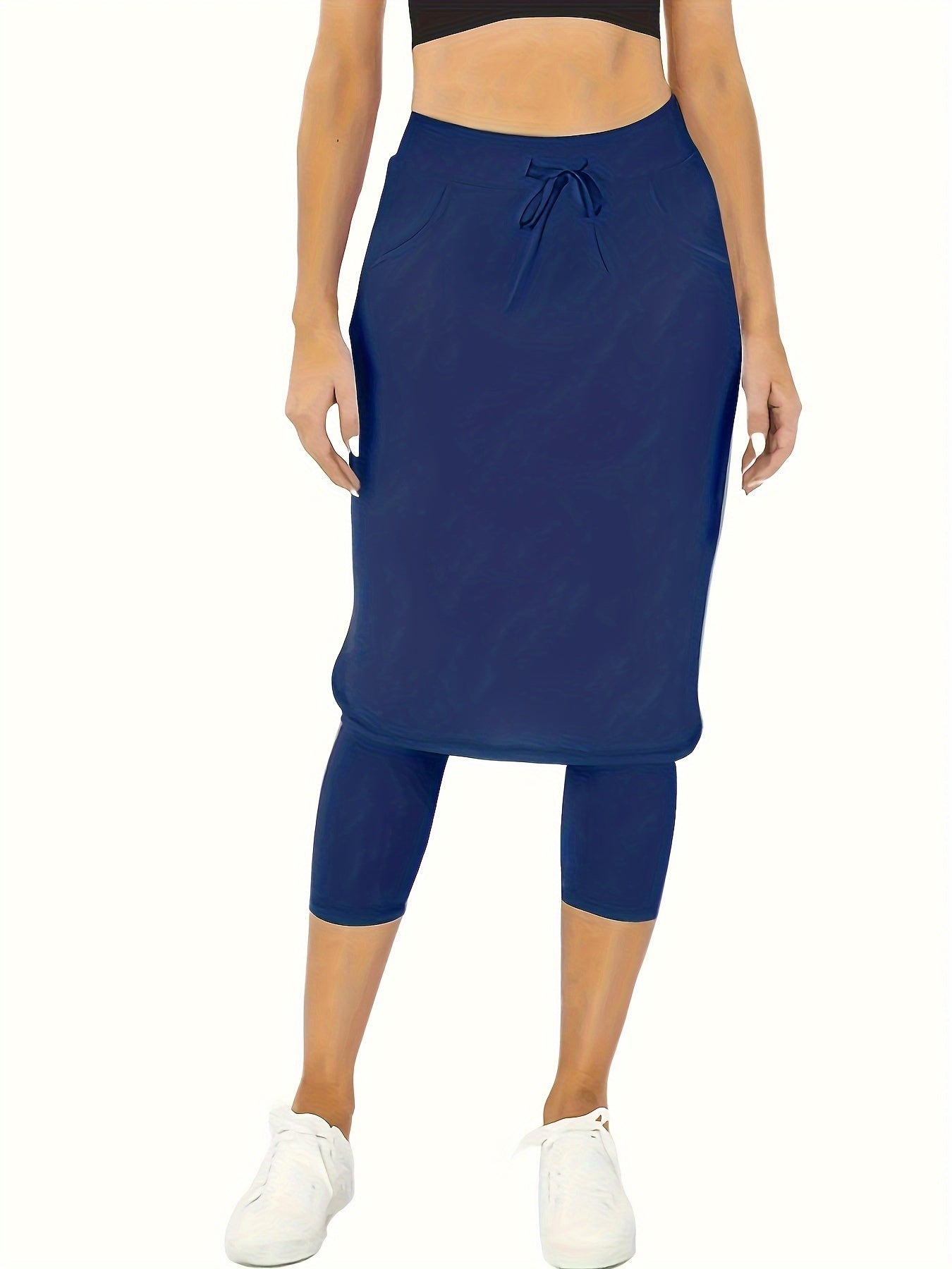 Stylish Athletic Skirt With Built-in Shorts, Casual Sports Tennis Skirt, Fitness Running Skirt With Pocket, Yoga Pants For Women, Outdoor Exercise Gear For Fall & Winter