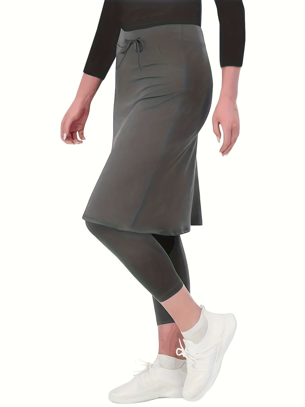 Stylish Athletic Skirt With Built-in Shorts, Casual Sports Tennis Skirt, Fitness Running Skirt With Pocket, Yoga Pants For Women, Outdoor Exercise Gear For Fall & Winter