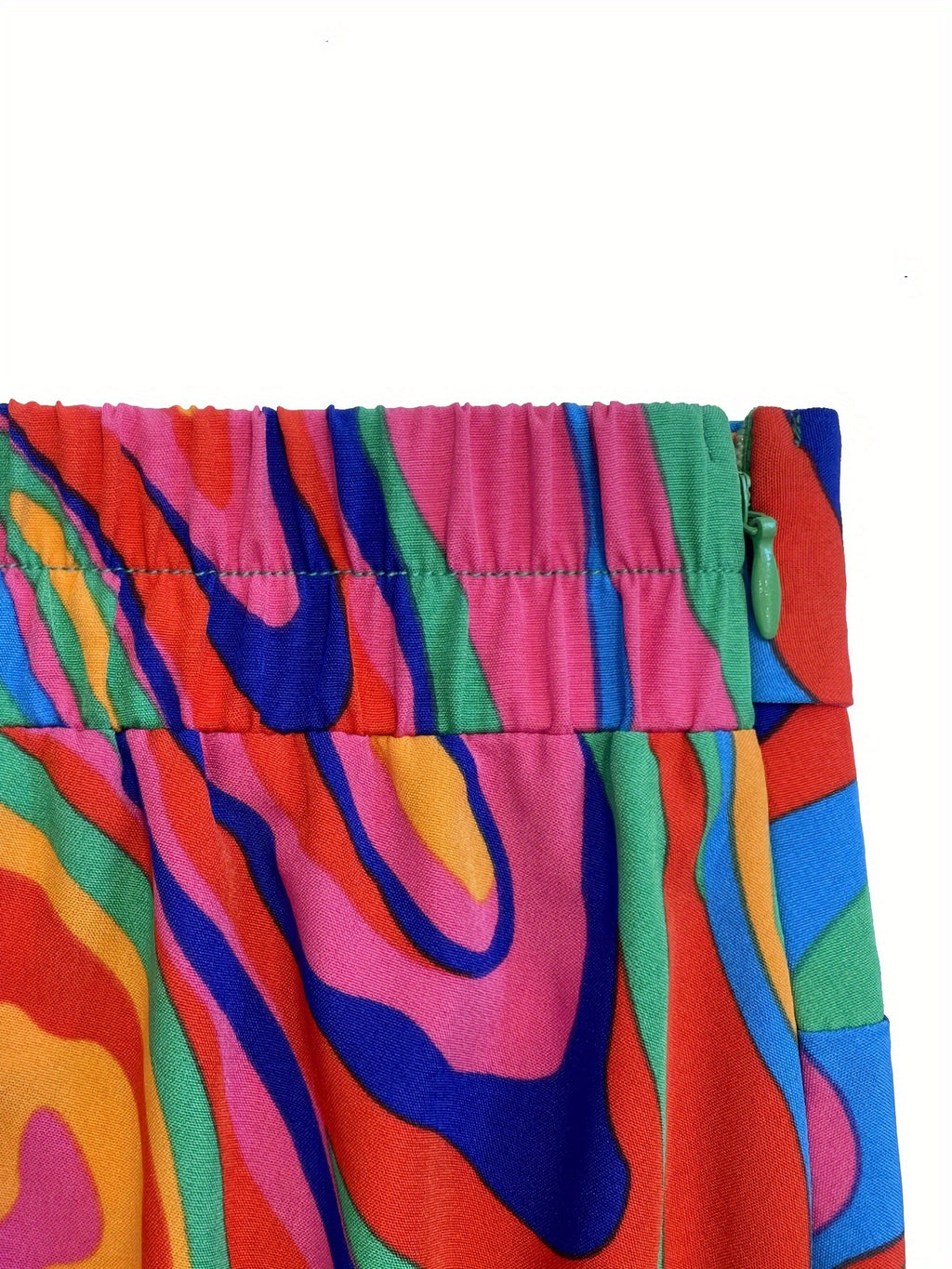 Plus Size Colorful Print Skirt, Casual Tie Waist Midi Skirt, Women's Plus Size Clothing