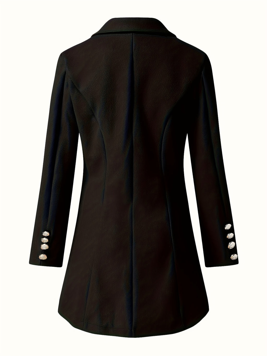 Plus Size Dual Breasted Lapel Blazer, Elegant Long Sleeve Open Front Blazer, Women's Plus Size Clothing
