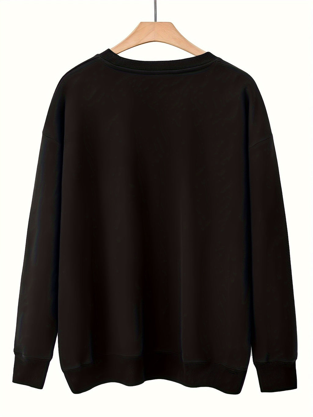 Plus Size Coffee Print Sweatshirt, Casual Long Sleeve Crew Neck Pullover Sweatshirt, Women's Plus Size Clothing
