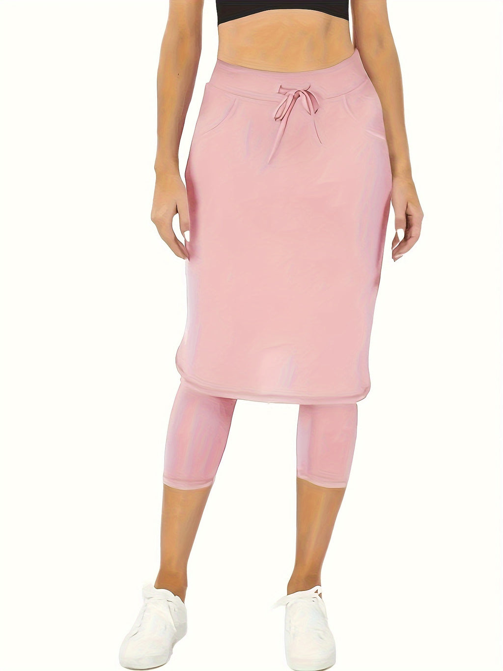 Stylish Athletic Skirt With Built-in Shorts, Casual Sports Tennis Skirt, Fitness Running Skirt With Pocket, Yoga Pants For Women, Outdoor Exercise Gear For Fall & Winter