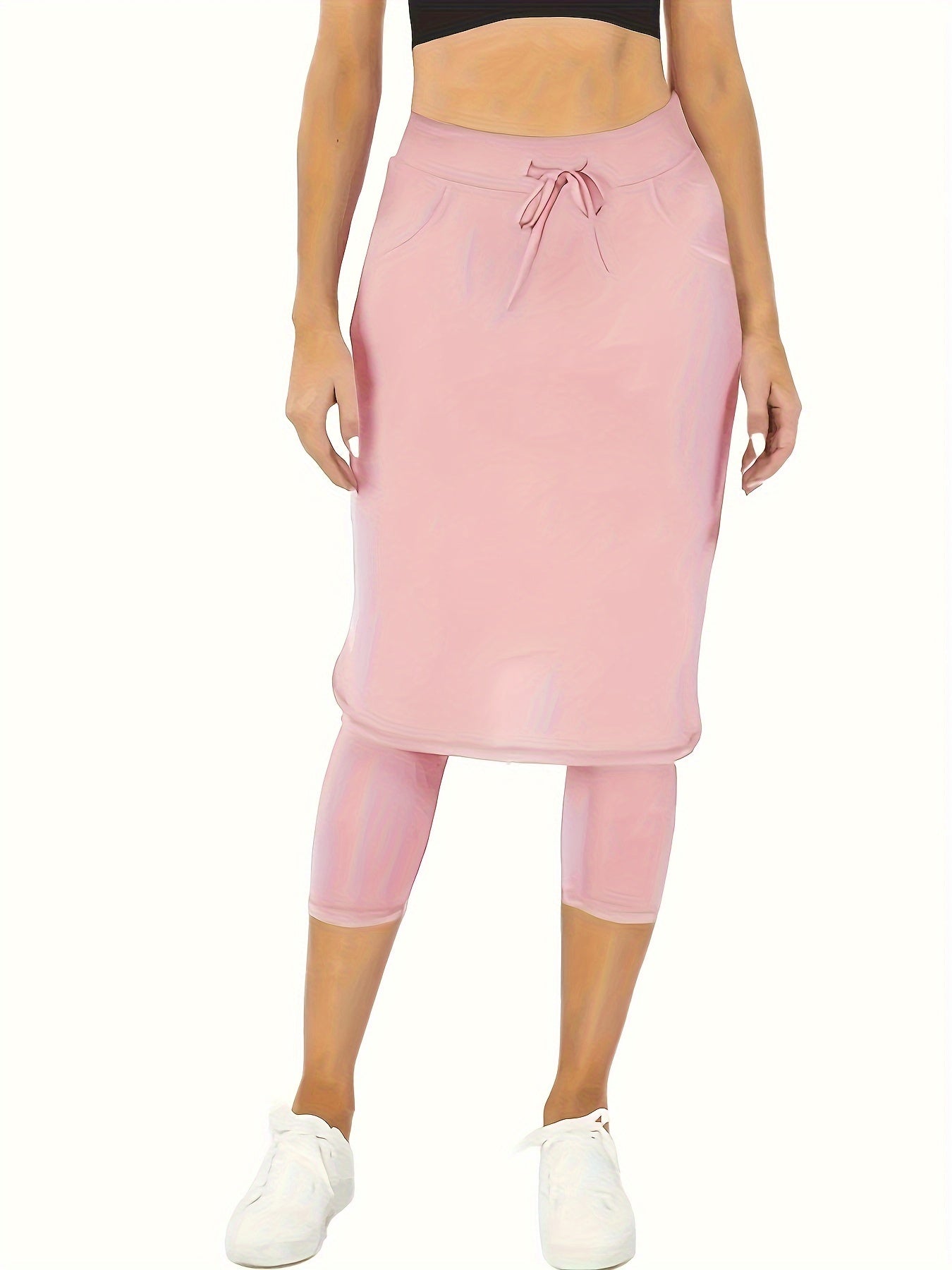 Stylish Athletic Skirt With Built-in Shorts, Casual Sports Tennis Skirt, Fitness Running Skirt With Pocket, Yoga Pants For Women, Outdoor Exercise Gear For Fall & Winter