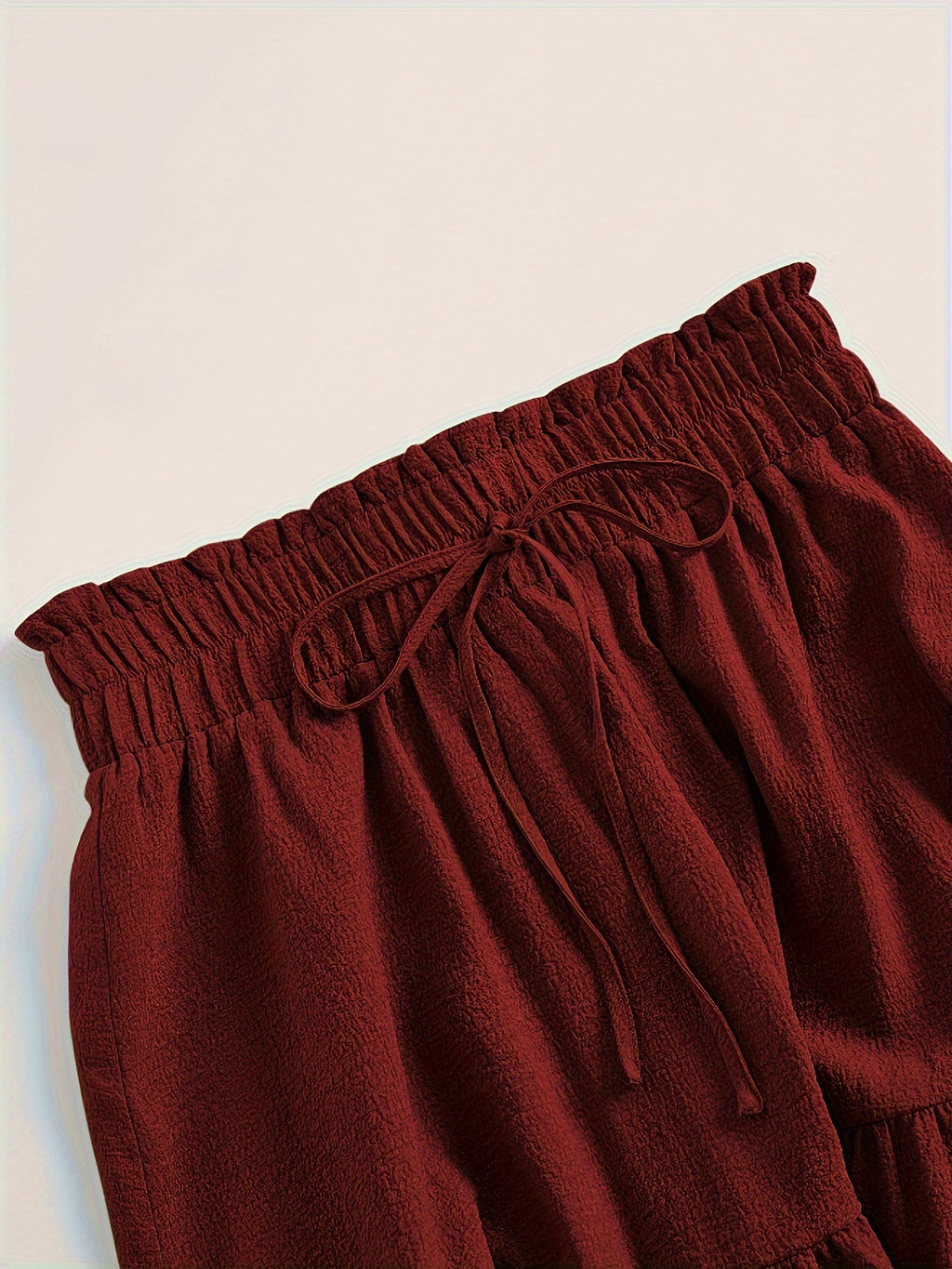 Plus Size Solid Tiered Skirt, Casual Drawstring Elastic Waist Midi Skirt, Women's Plus Size Clothing