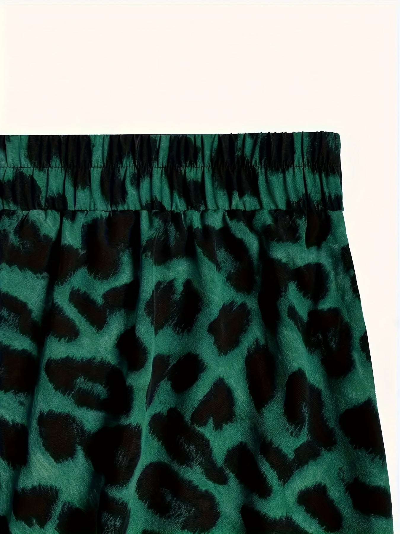 Plus Size Leopard Print Knot Skirt, Casual Elastic Waist Skirt For Spring & Summer, Women's Plus Size Clothing