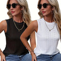 2 Packs Plus Size Tank Tops, Casual Crew Neck Sleeveless Top, Women's Plus Size Clothing