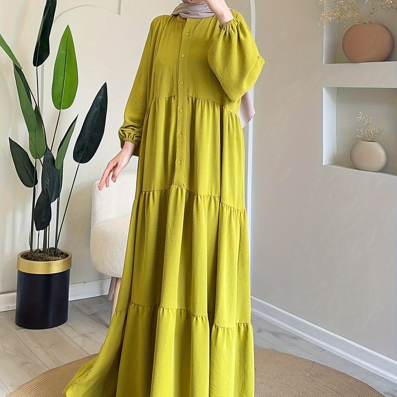 Timeless Appeal, Elegant Solid Color Maxi Dress for Women - Polyester & Spandex Blend, Machine Washable, Belt Detail, Perfect for All Seasons