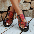 Women's Bohemian - Turquoise/Orange/Brown/Beige/Black/Golden Multi-Color Strap djustable Crossover Strap with Cushioned PU Insole & Non-Slip Rubber Sole - Breathable Open-Toe Summer Beach Slippers for Casual, Festival & Boho