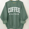 Plus Size Coffee Print Sweatshirt, Casual Long Sleeve Crew Neck Pullover Sweatshirt, Women's Plus Size Clothing