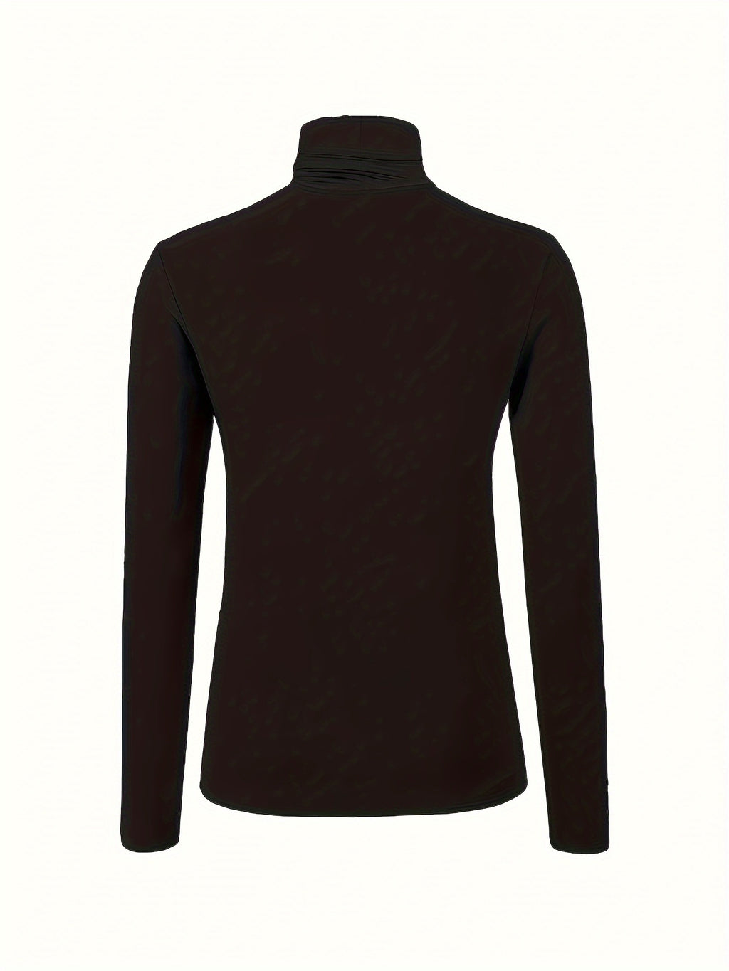 Plus Size Solid Turtleneck Long Sleeve Slim Fit Casual T-Shirt - Women's Plus Size Clothing, Comfortable and Versatile, Perfect for Daily Wear