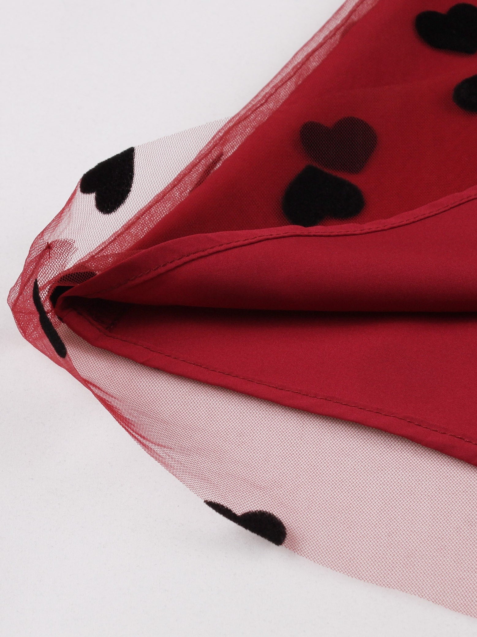 Cross-Border Vintage Midi Skirt, Puffy High-Waisted Skirt with Heart-Shaped Tulle, Printed Half Skirt 3295