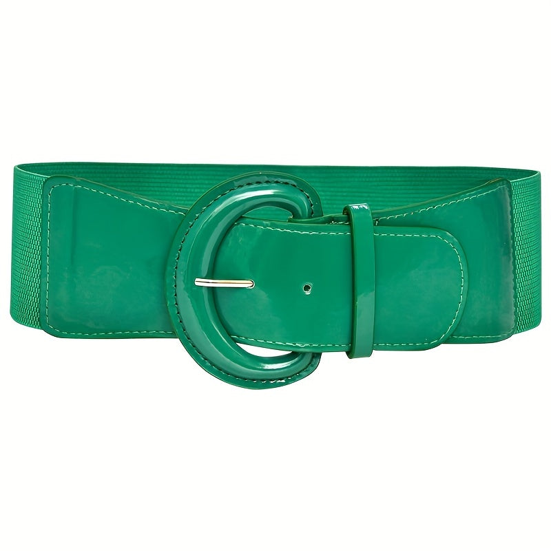 Simple Bright Color PU Wide Belts