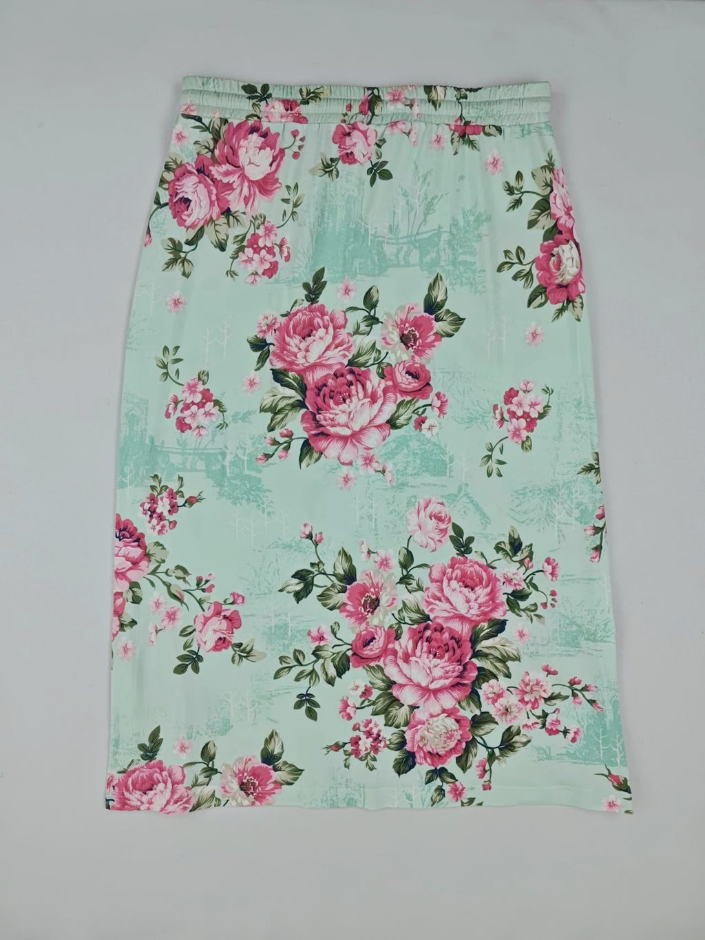Plus Size Camo Print Drawstring Skirt, Elegant Midi Skirt For Spring & Summer, Women's Plus Size Clothing