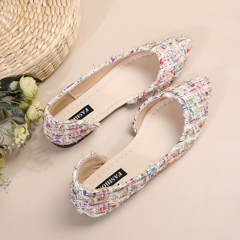 Fashion Women's Slip-On Flat Shoes, Comfortable Lightweight Side Open Casual Elegant Pointed Toe Pumps, Pointed Toe Shoes for Women, Flat Shoes for Women Comfortable, Fancy Ladies Shoes, Wide Toe Box Shoes Women, Fashion Slip