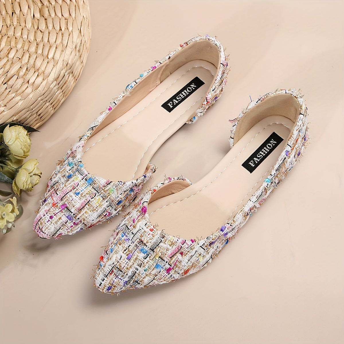 Fashion Women's Slip-On Flat Shoes, Comfortable Lightweight Side Open Casual Elegant Pointed Toe Pumps, Pointed Toe Shoes for Women, Flat Shoes for Women Comfortable, Fancy Ladies Shoes, Wide Toe Box Shoes Women, Fashion Slip