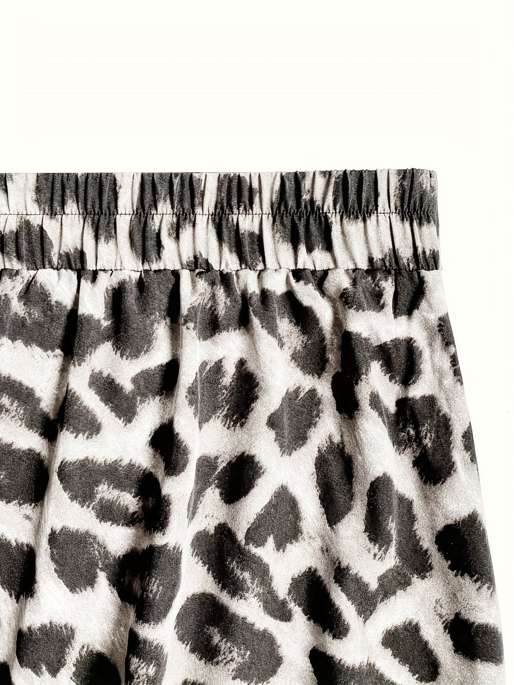 Plus Size Leopard Print Knot Skirt, Casual Elastic Waist Skirt For Spring & Summer, Women's Plus Size Clothing