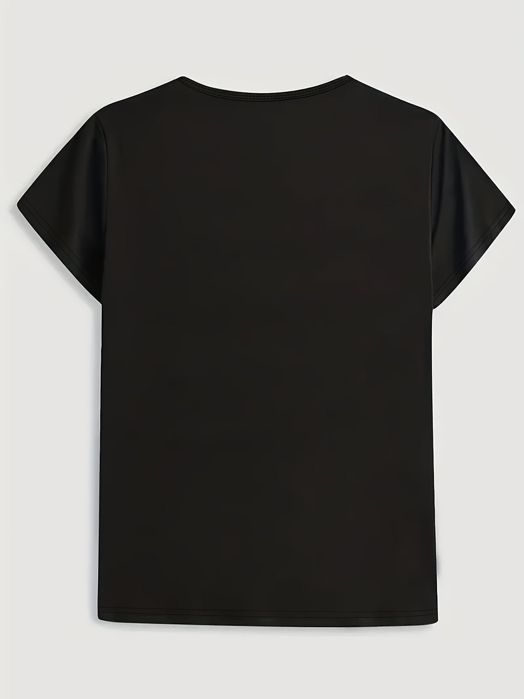 Plus Size Letter Print T-Shirt, Casual Short Sleeve Top For Spring & Summer, Women's Plus Size Clothing