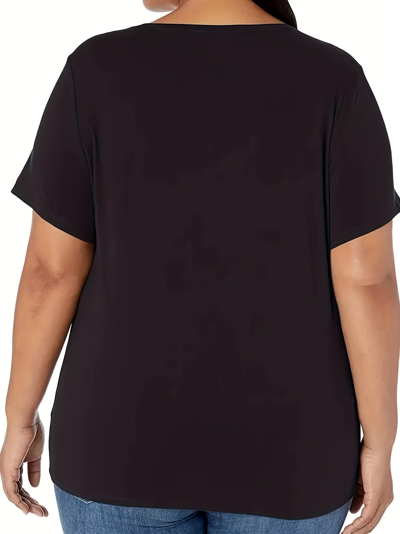 Stylish Plus Size Letter Print Crew Neck T-Shirt - Women's Casual Short Sleeve Plus Size Clothing - Comfortable, Relaxed Fit, Soft Fabric, Versatile Fashion Tees for Daily Wear