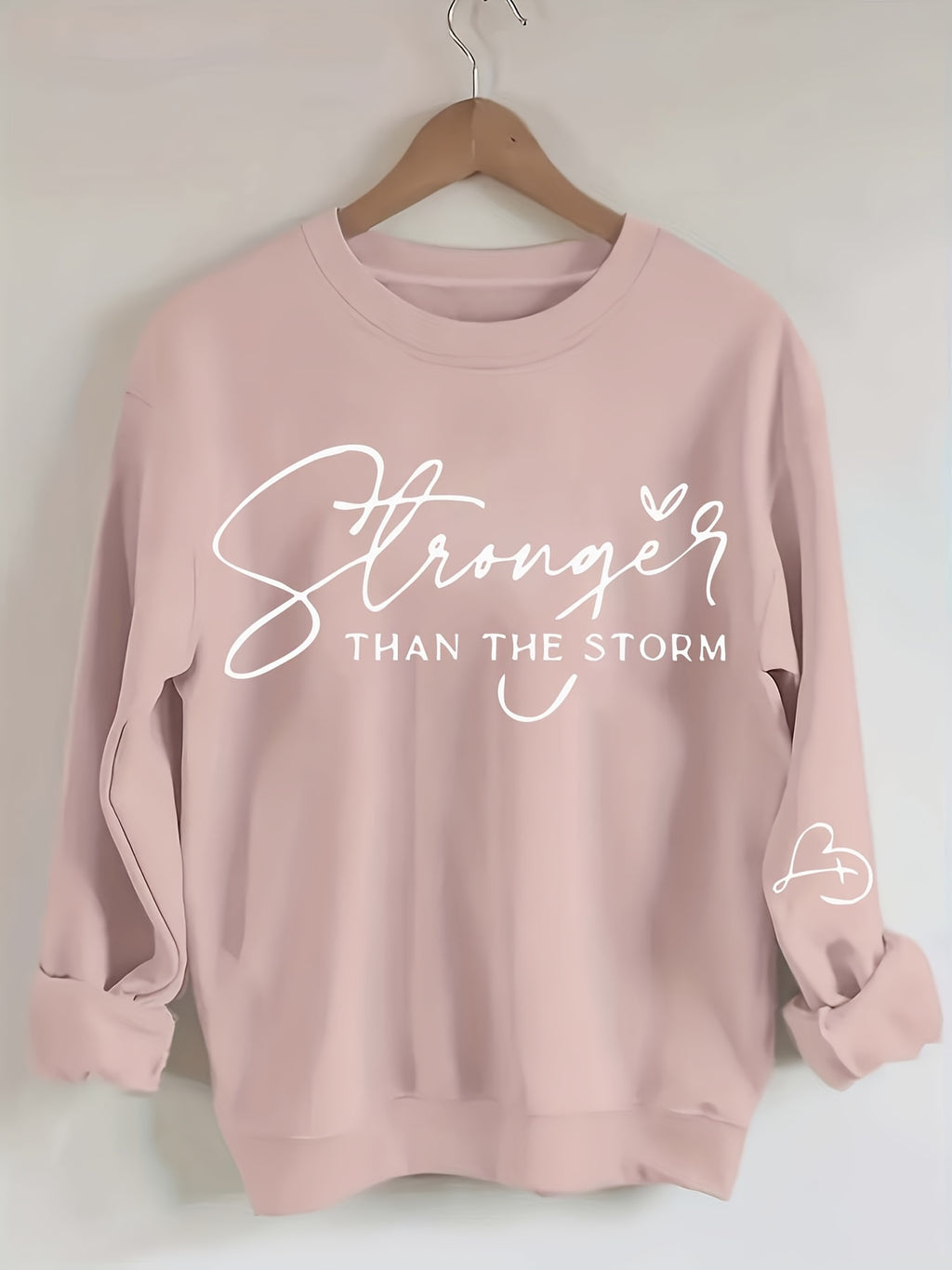 Stylish Plus Size Letter Print Crew Neck Pullover Sweatshirt - Women's Plus Size Clothing for Fall & Winter - Soft, Casual, Long Sleeve, Comfortable, and Cozy Fleece Sweatshirt for Curvy Women