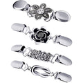 4PCS Vintage Flower Pattern Sweater Clips Set - Stylish Clips