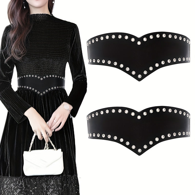 Vintage Rivet Decor Wide Belts