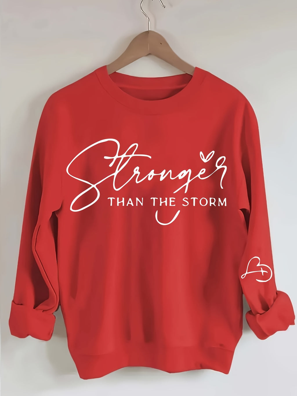 Stylish Plus Size Letter Print Crew Neck Pullover Sweatshirt - Women's Plus Size Clothing for Fall & Winter - Soft, Casual, Long Sleeve, Comfortable, and Cozy Fleece Sweatshirt for Curvy Women