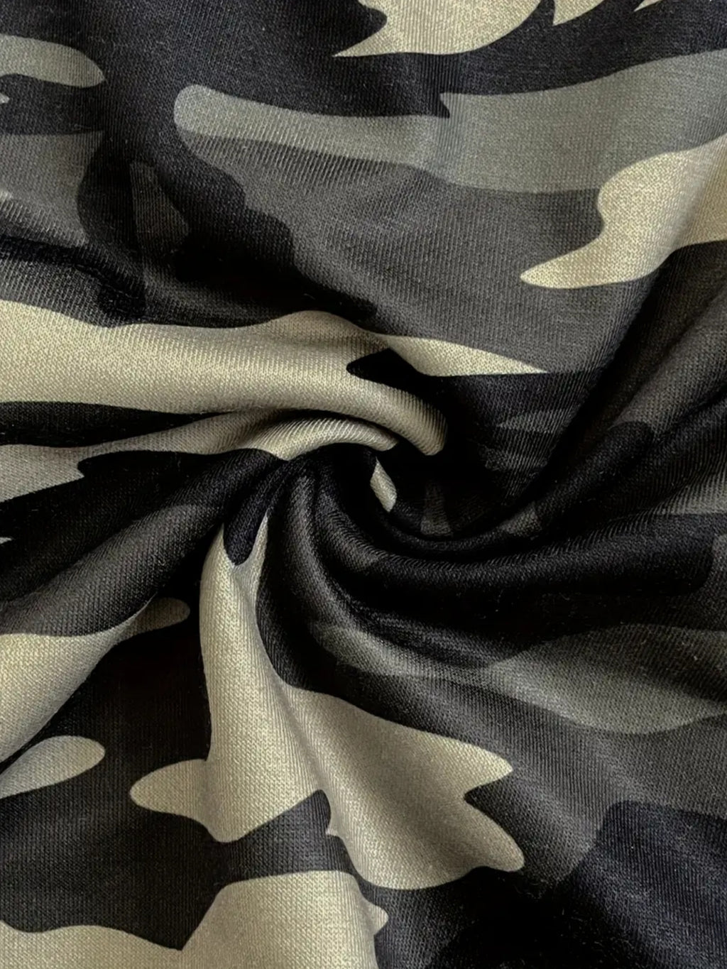 Plus Size Camo Print Drawstring Skirt, Elegant Midi Skirt For Spring & Summer, Women's Plus Size Clothing