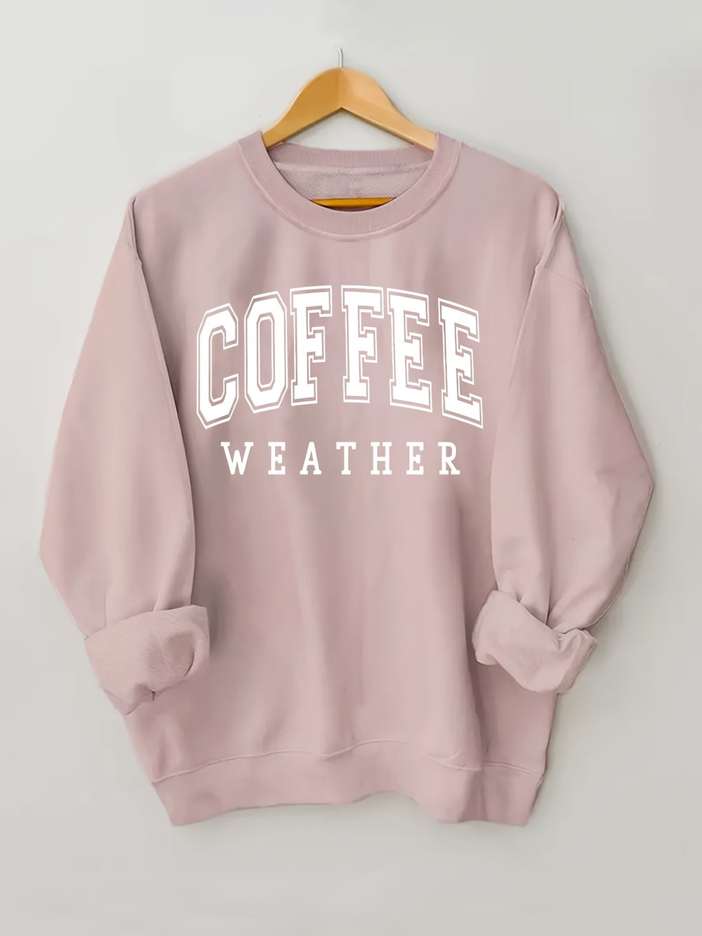 Plus Size Coffee Print Sweatshirt, Casual Long Sleeve Crew Neck Pullover Sweatshirt, Women's Plus Size Clothing