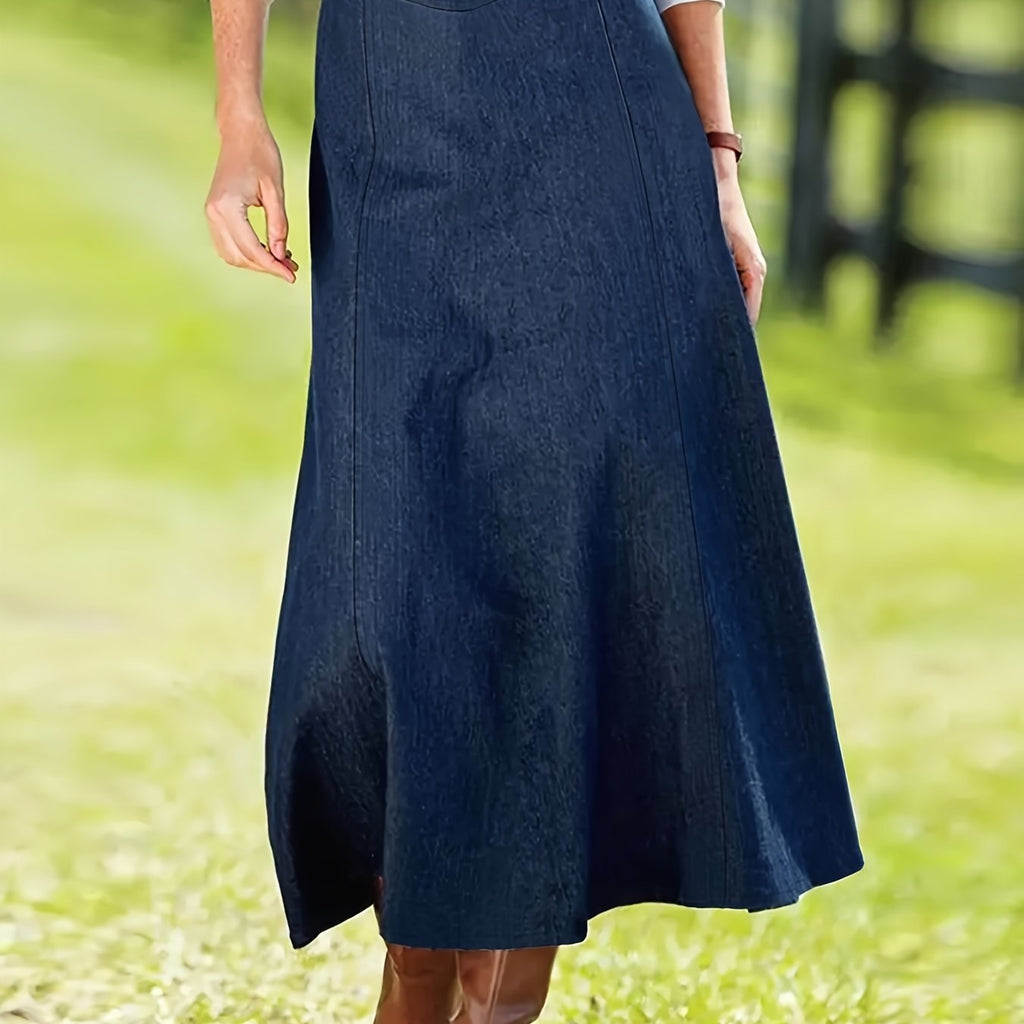 Long Versatile Fashion Comfy Denim Skirt, Stylish For Every Day, Women's Clothing