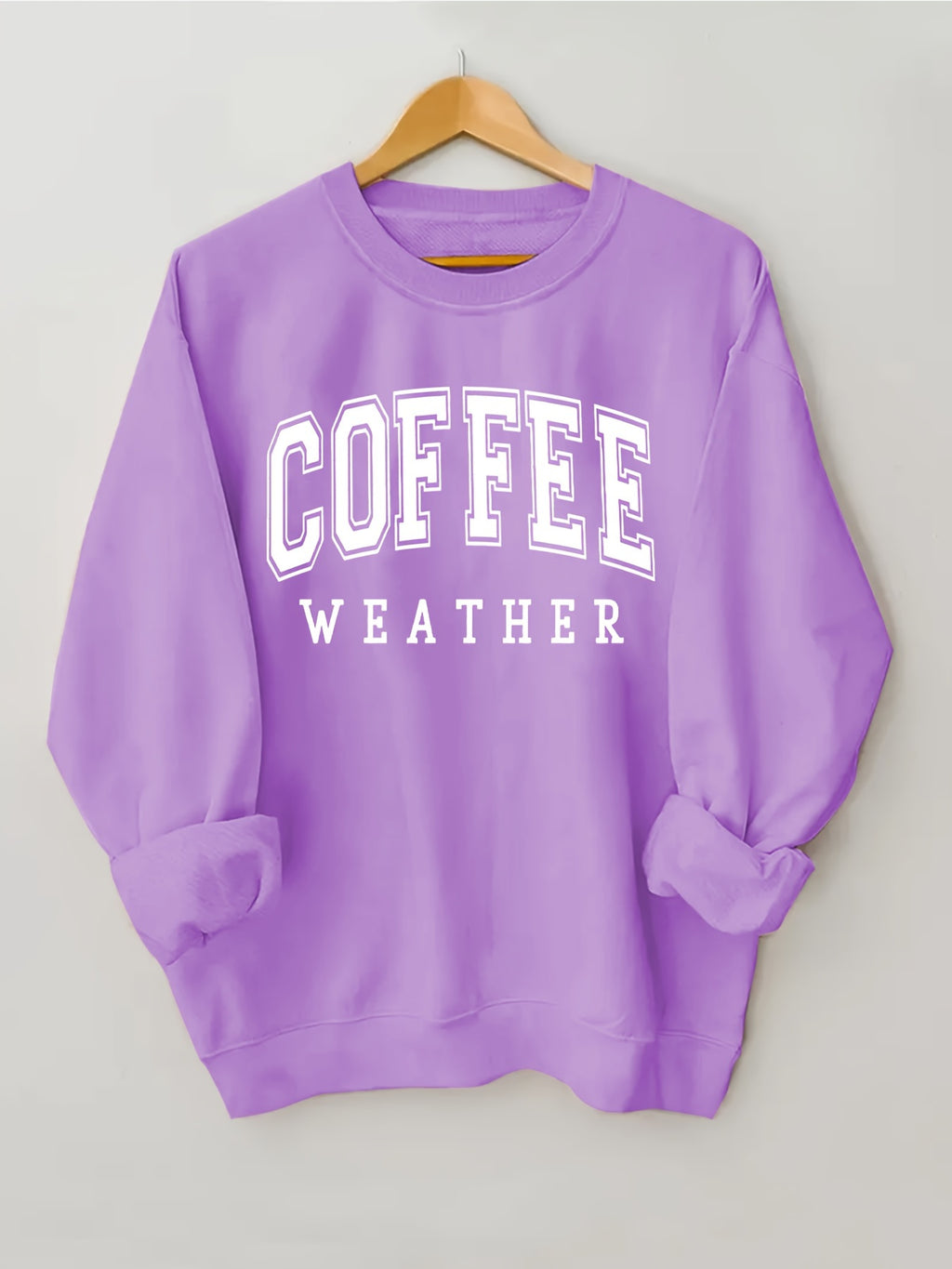 Plus Size Coffee Print Sweatshirt, Casual Long Sleeve Crew Neck Pullover Sweatshirt, Women's Plus Size Clothing