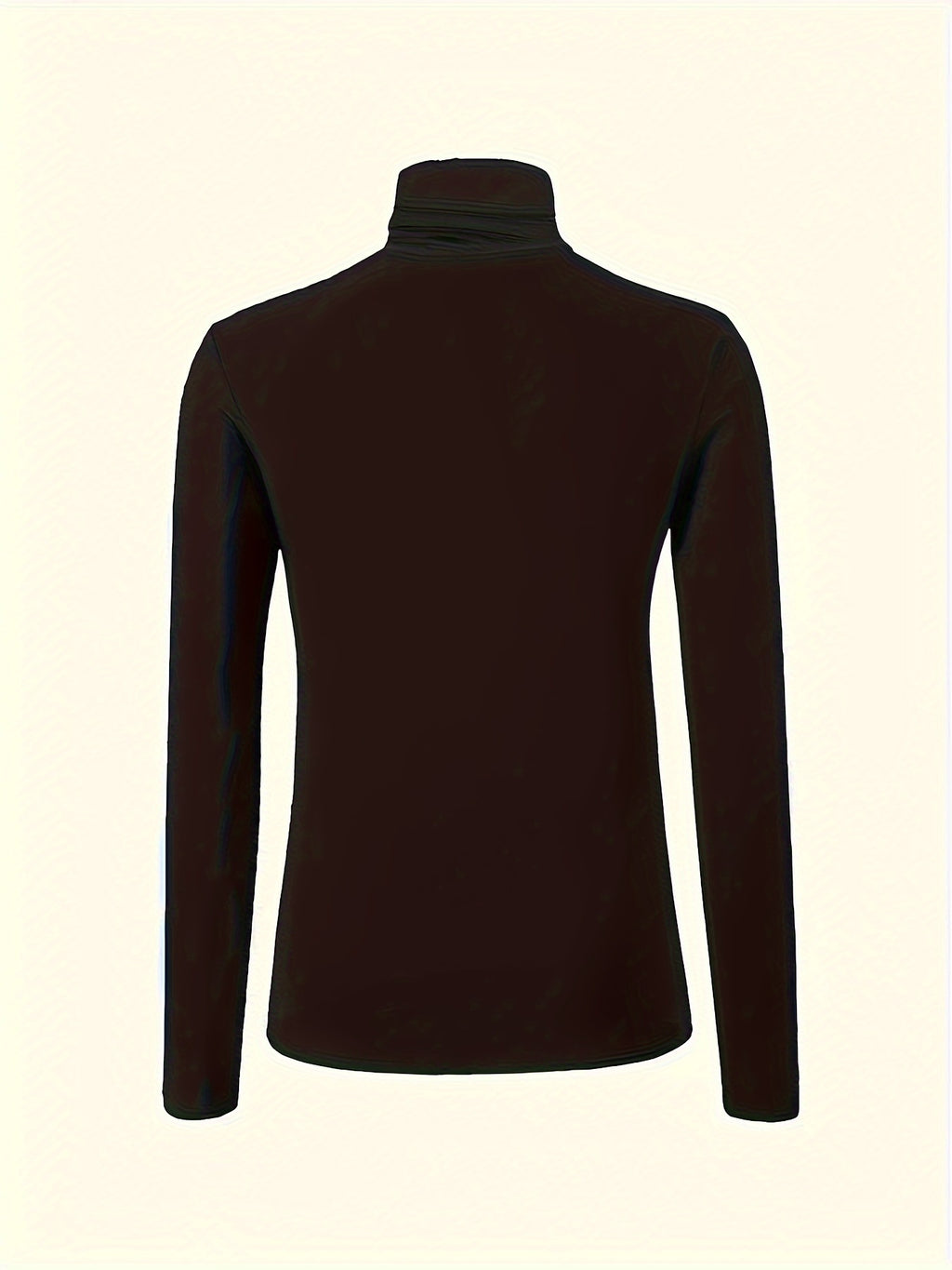Plus Size Solid Turtleneck Long Sleeve Slim Fit Casual T-Shirt - Women's Plus Size Clothing, Comfortable and Versatile, Perfect for Daily Wear