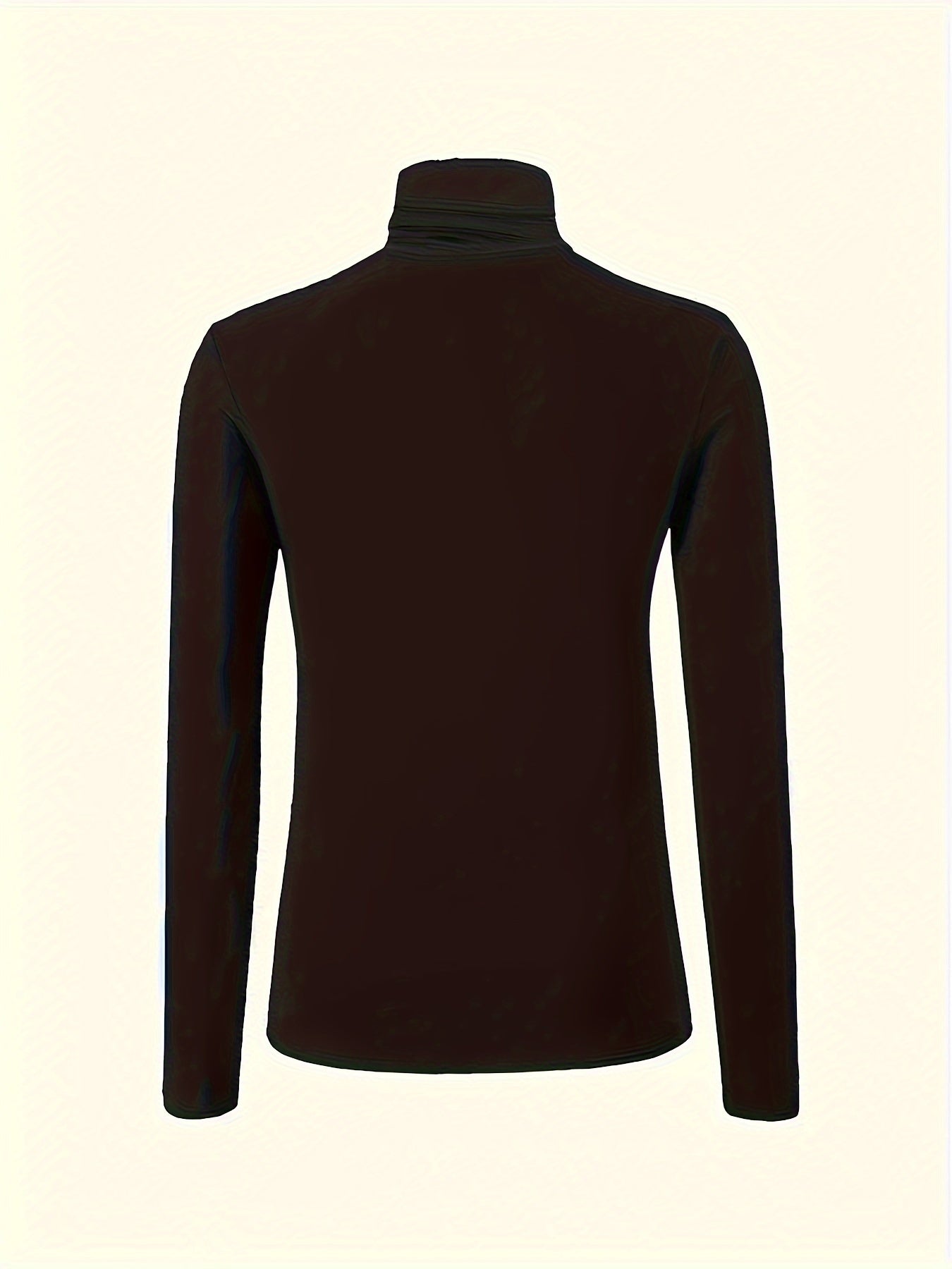 Plus Size Solid Turtleneck Long Sleeve Slim Fit Casual T-Shirt - Women's Plus Size Clothing, Comfortable and Versatile, Perfect for Daily Wear