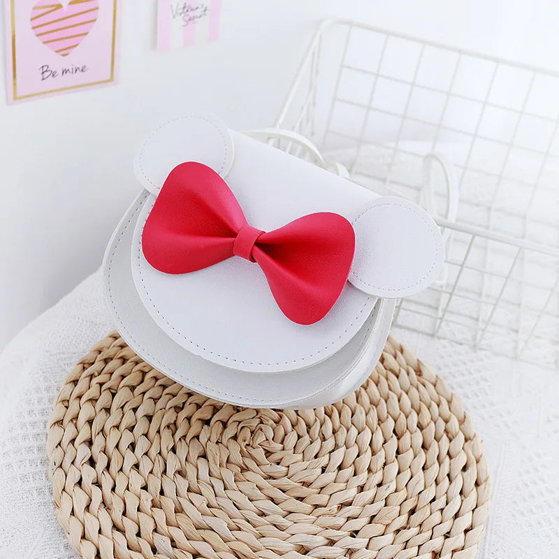 Amiqi YS17 New Children's Messenger Bag Mic Key Mouse Shape With Bow Cute Women's Shoulder Bag Purse