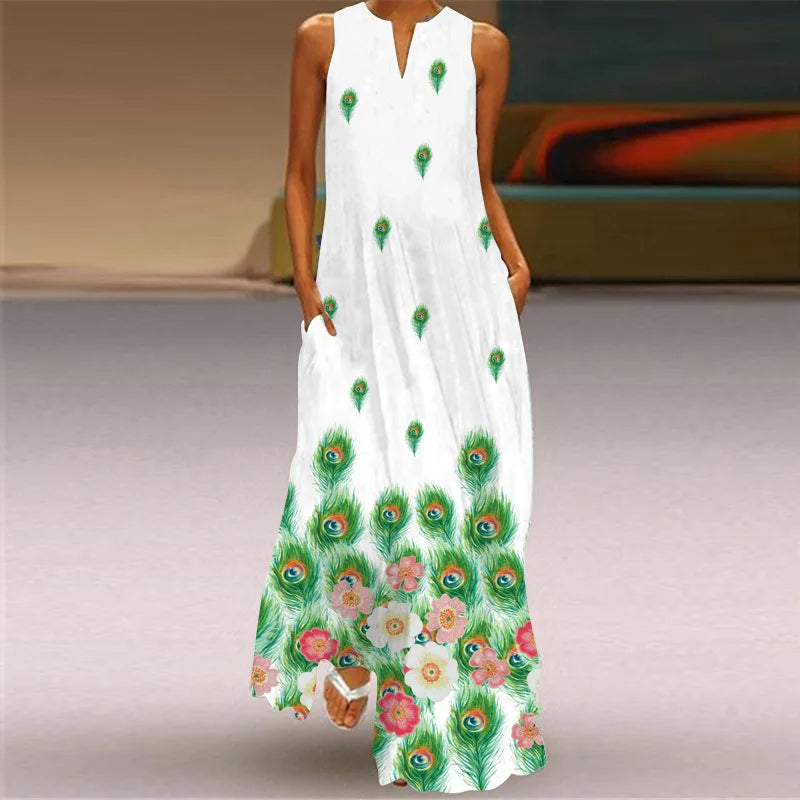 Summer Beach Women Dress 2022 Elegant Robe Party Sleeveless Vestidos Women Casual Sundress Vintage Dresses