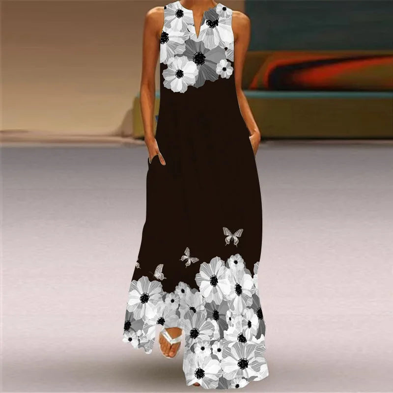 Summer Beach Women Dress 2022 Elegant Robe Party Sleeveless Vestidos Women Casual Sundress Vintage Dresses