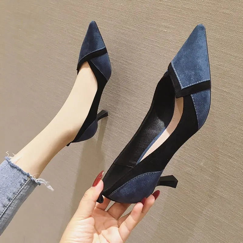 5.5CM/7.5CM New Arrival 2025 Hot Selling Women Office Shoes Pointed Toe Low Heels for Ladies