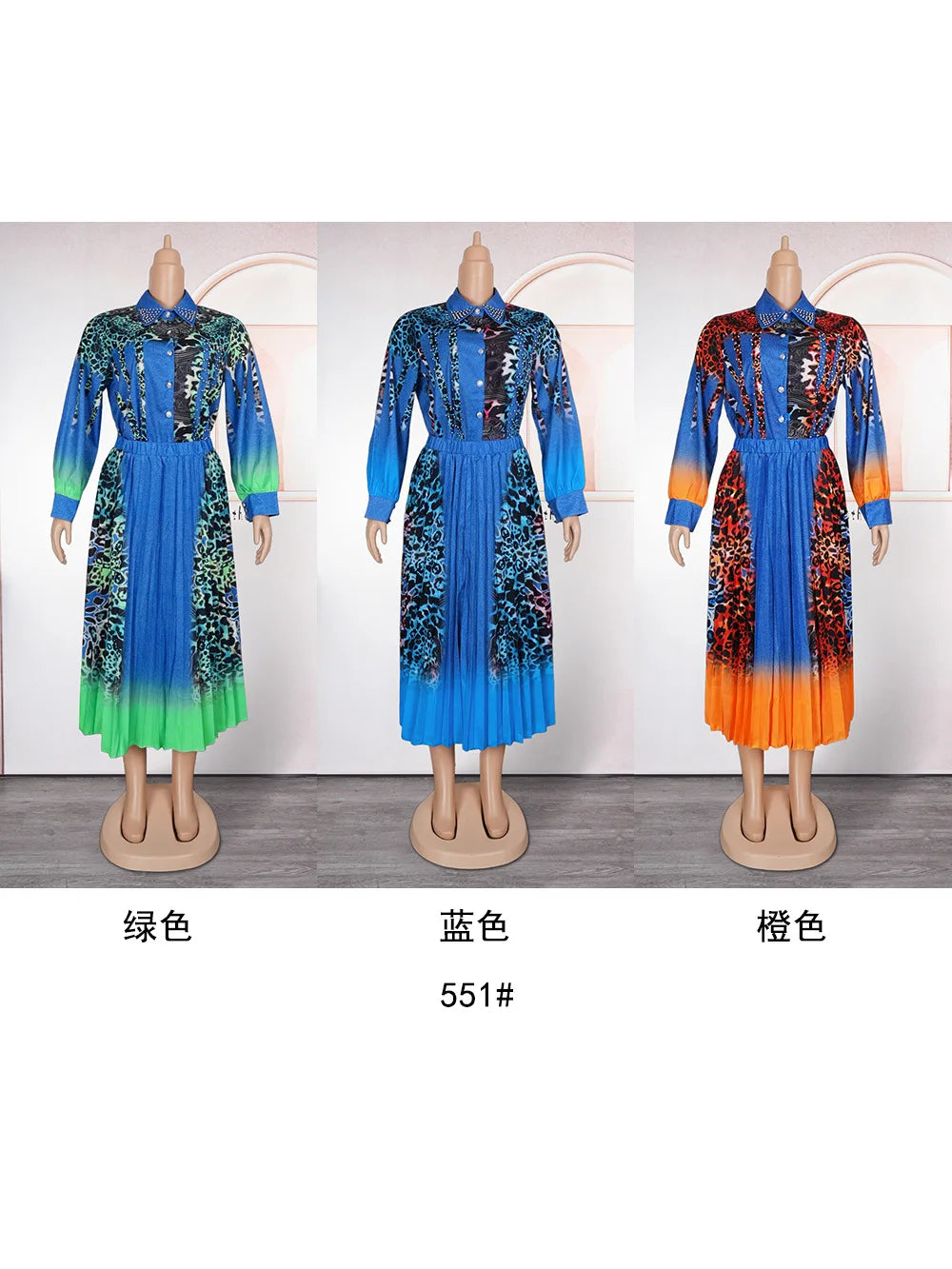 African Dresses for Women 2024 Elegant Summer Fashion 2 PCS Sets Tops and Skirts Suits Muslim Kaftan Chiffon Maxi Dress