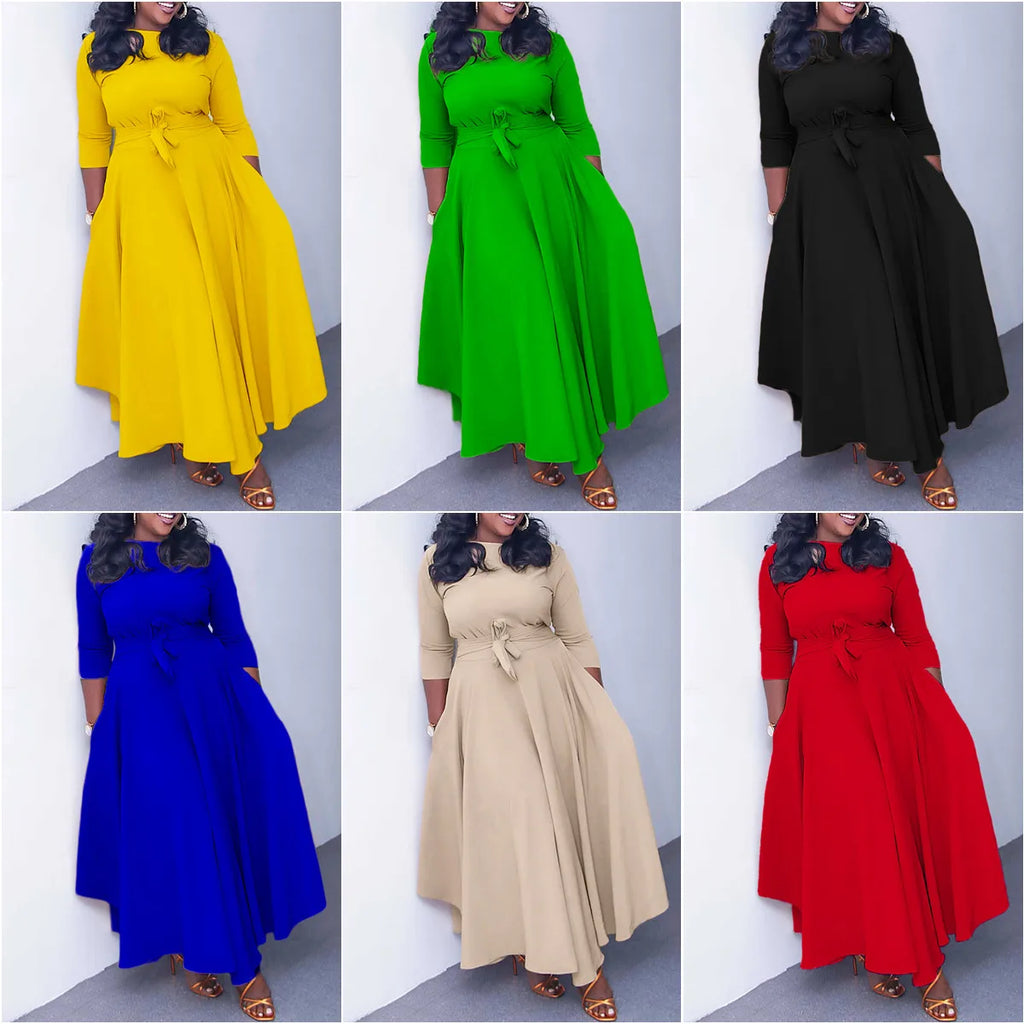 D3171 Latest Design Fashion Autumn African Casual Dresses Women Lady Elegant Winter Dress for Ladies Maxi Dress