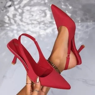 Zapatos De Mujer Lady Office Heels Sandals Sandals with Pointed Toe PU Upper and Sexy Style for Women