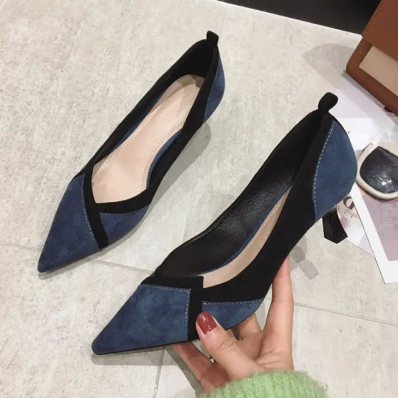 5.5CM/7.5CM New Arrival 2025 Hot Selling Women Office Shoes Pointed Toe Low Heels for Ladies
