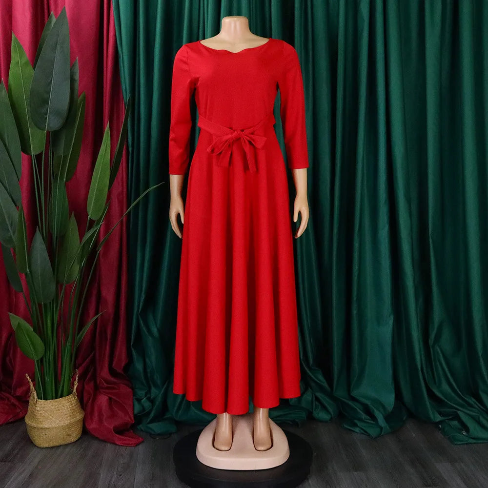 D3171 Latest Design Fashion Autumn African Casual Dresses Women Lady Elegant Winter Dress for Ladies Maxi Dress