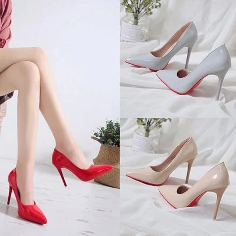 Leather Red Bottom High Heel Sandals