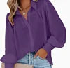 Casual Button-Down Loose Long Sleeve Blouse