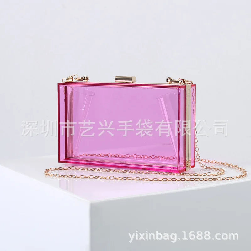 2023 Luxury Women Wedding Hand Bag Bridal Handbag Transparent Clutch Party Acrylic Evening Bags Clear Purse