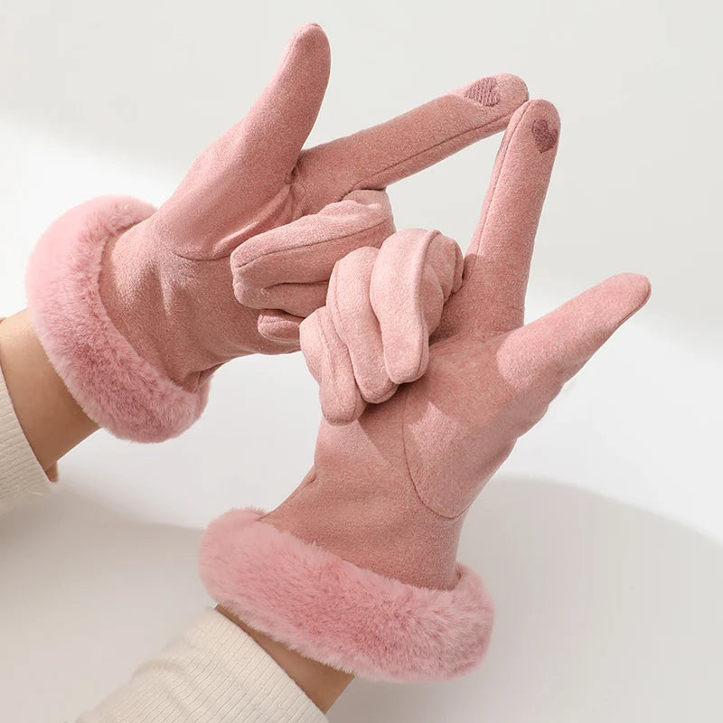 Fashion Hand Warmer Touchscreen Windproof Cycling Bike Riding Funny Warm Winter Women Gloves